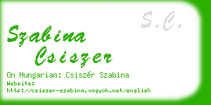 szabina csiszer business card